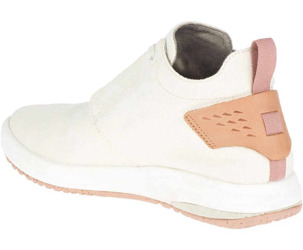 Merrell Sneakers White - Gridway Mid Canvas - Womens 46IUMRZNP